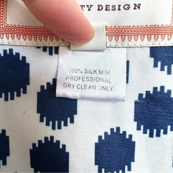 More of Me Maternity 100% Silk Maxi Dress Ruched Sleeves Polka Dot Blue White - Picture 8 of 9